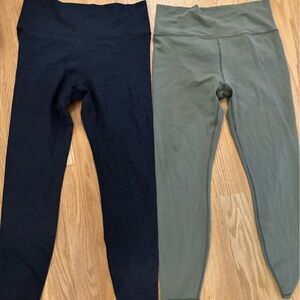 Vuori Green and Dark Blue Leggings